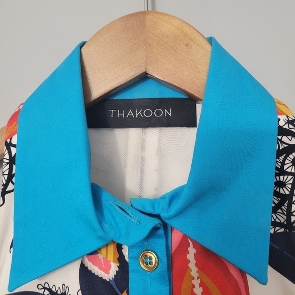 Thakoon Floral Print Fit and Flare Button Down Dress - Picture 7 of 13